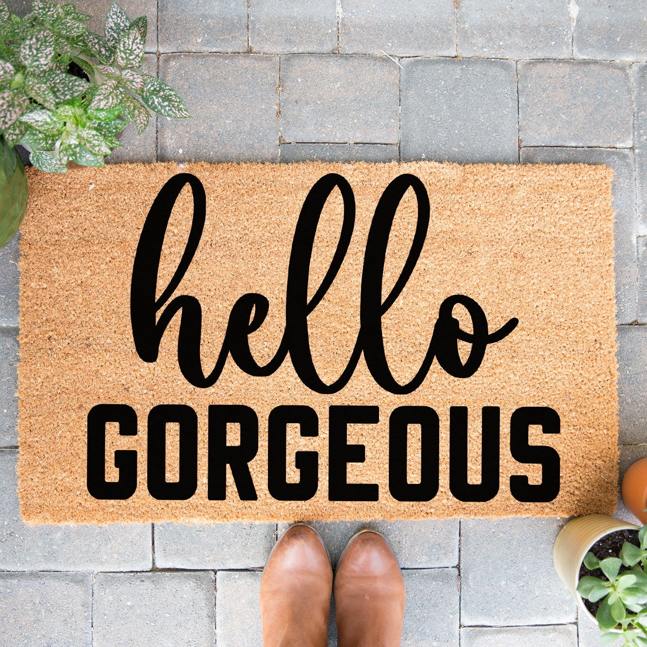 Doormat Hello Gorgeous Welcome Mat New Homeowner Outdoor Housewarmin (24" x 36") #5727