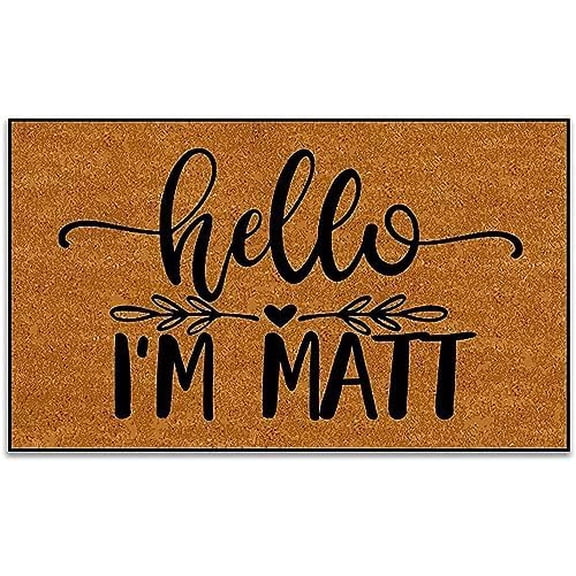 Doormat Hello I'm Matt Welcome Mats for Front Door Mat Non Slip Floor Mat for Home Bathroom Kitchen Entrance 16x24 Inch.