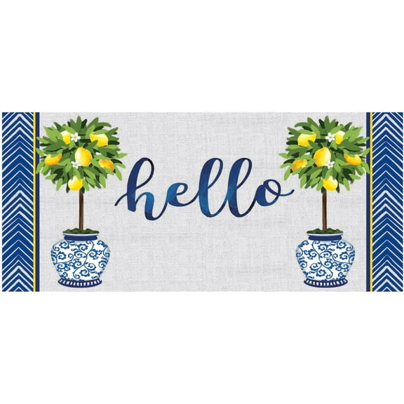 Doormat Hello Lemon Tree Sassafras Switch Mat Inserts, Interchangeable Front Door Mat Outdoor Entrance, Indoor Door Mats for Entryway, 17x30 inch Sassafras Doormat Inserts.