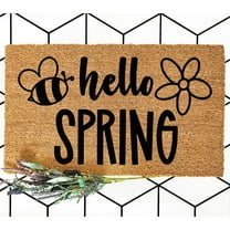 Doormat Hello Spring Doormat Welcome Mat Front Door Gifts For Her Firs (18" x 30") #5728
