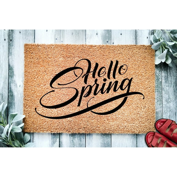 Doormat Hello Spring | Love Spring Welcome Mat | Springtime Door Mat | (36" x 72") #1626