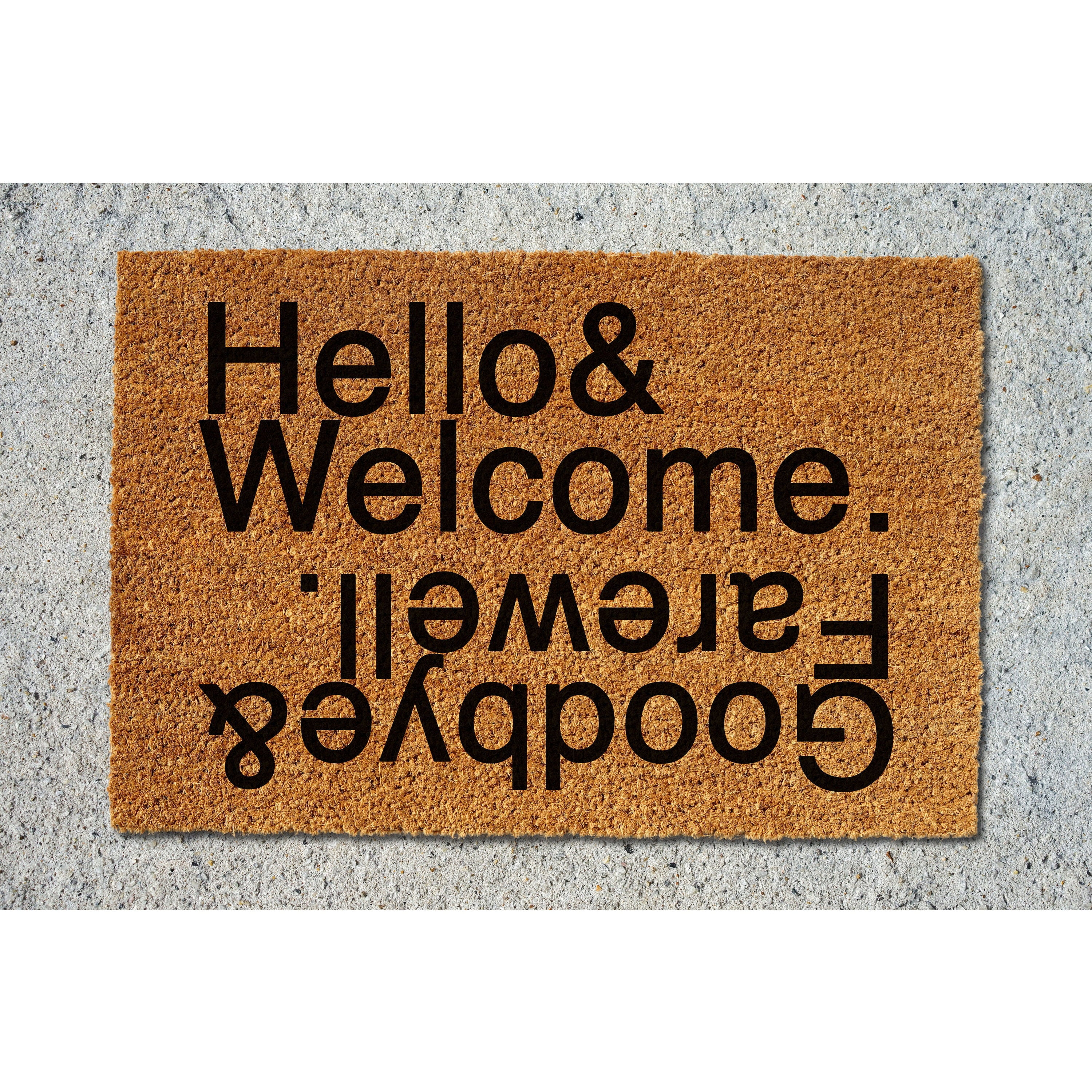 Goodbye Mat Doormat Hello & Welcome, Farewell And Goodbye Welcome Mat Funny Doorma ...