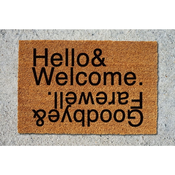 Doormat Hello & Welcome, Farewell And Goodbye Welcome Mat Funny Doorma (18" x 30") #5340
