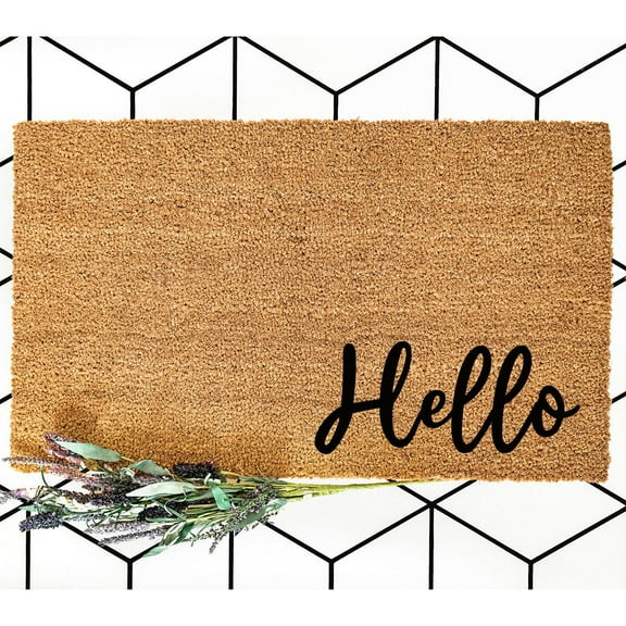 Doormat Hello Welcome Home Gift Housewarming Gift Coir Personalized (18" x 30") #4155