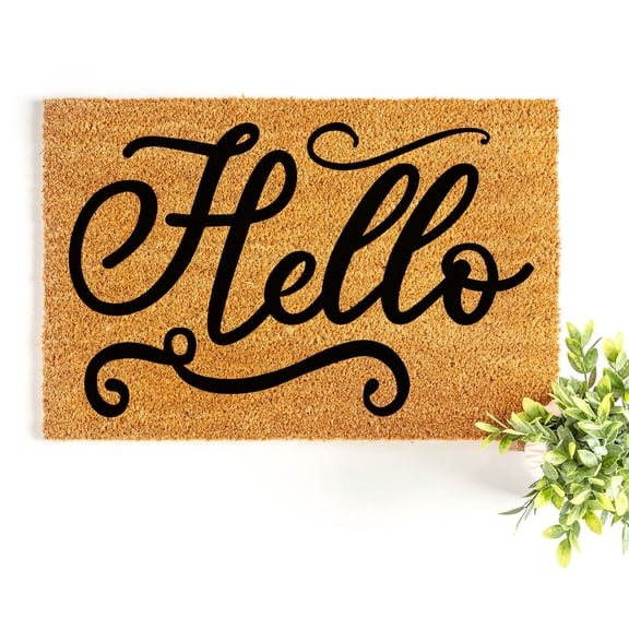 Doormat Hello Welcome MatRug Homeowner Gifts For Her Monogram Mat Porc (18" x 30") #5645