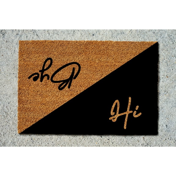 Doormat Hi, Bye Welcome Mat Funny Doormat Rug House Warming Closing Gi (18" x 30") #5341