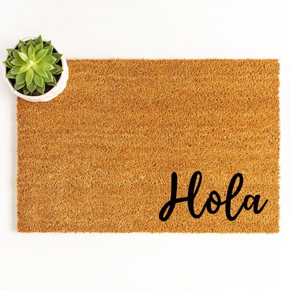 Doormat Hola Spanish Welcome Mat Coir s Front Porch Best Gift For Gi (24" x 36") #4159
