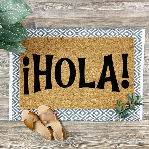 Doormat Hola Welcome Mat Front Door Closing Gift Porch Decor Boho Dec (36" x 72") #5989