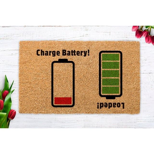 Doormat, Home Doormat, Cute Doormat, Doormat Funny, Charge Battery