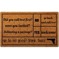 thumbnail image 1 of Doormat for Home Entrance Did You Call Text First were You Invited Floor Mats for House Front Indoor Inside Outdoor Outside Entryway Rug Welcome Mat 16x24 Inch., 1 of 5