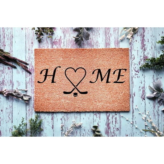 Doormat Home Hockey Family Welcome Mat Funny Housewarming Gift Rug (18" x 30") #5988