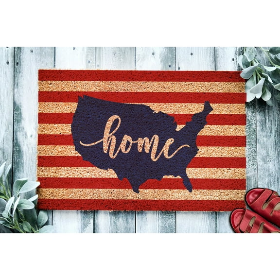 Doormat Home United States Of America Flag Stripes Door Mat 4th Of Jul (36" x 72") #41458