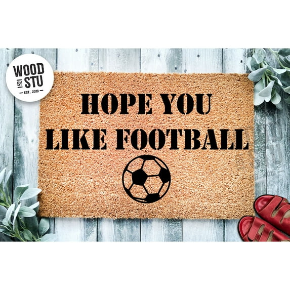 Doormat Hope You Like Football V2 Housewarming Gift Personalized Gift (24" x 36") #24115