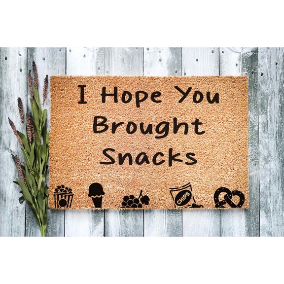Doormat I Hope You Brought Snacks Welcome Mat Funny Home Gift First (24" x 36") #5517