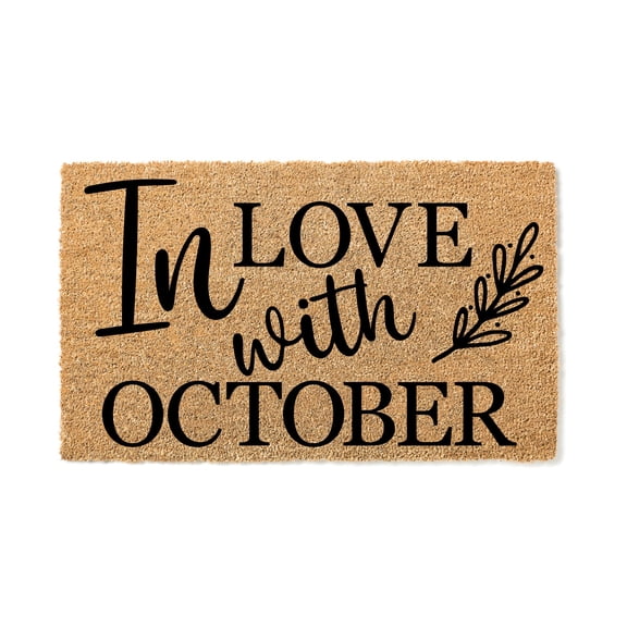 In Love with October Doormat - Coir Welcome Door Mat (36" x 72")