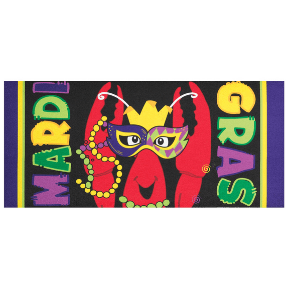 Dicksons Magnolia Garden Mardi Gras Crawfish 22 x 10 Inch Poly Rubber Doormat Insert