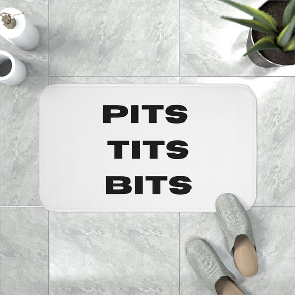 Doormat Inside Rustic Pits Tits Bits Bath Mat Funny Bath Mat Inappropriate Bath Mat Gift Mat Adult Humor Bath Mat Indoor Entrance Bathroom Doormat Washable Mats Home Decor 18x30 inch