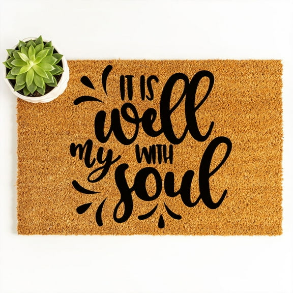 Doormat It Is Well With My Soul Welcome Mat New Home Gift First House (24" x 36") #5735