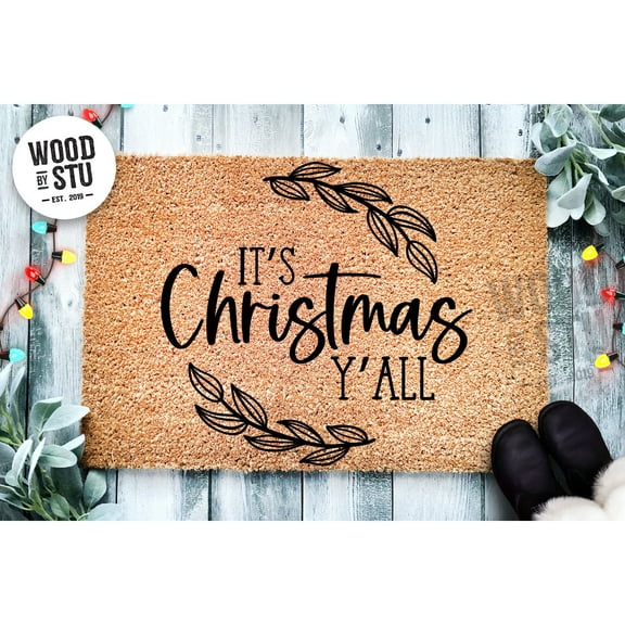 Doormat It's Christmas Y'all | Christmas Doormat | Winter Decoration | (18" x 30") #2063