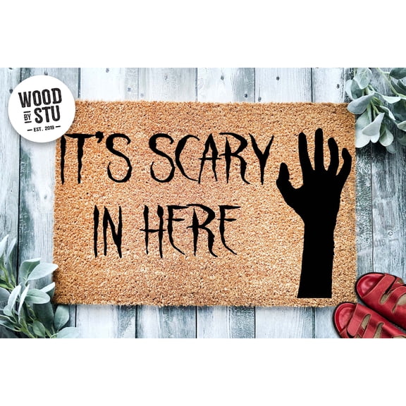 Doormat It's Scary In Here | Funny Doormat | Welcome Mat | Funny Door (36" x 72") #1988