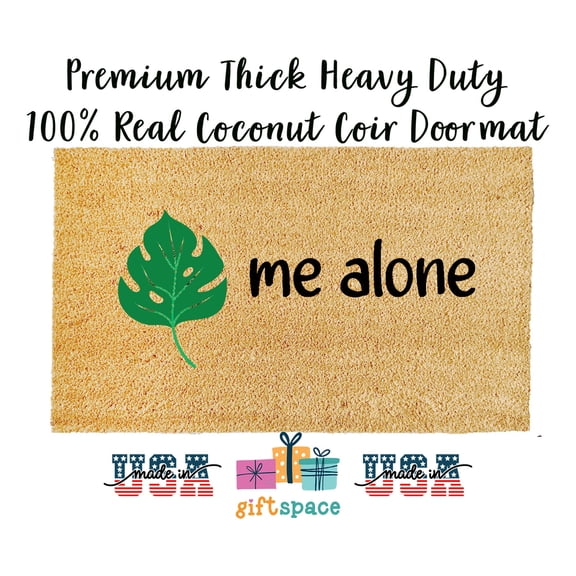 Doormat Leaf Me Alone Leave Me Alone Cute Plant Funny Welcome Mat P (18" x 30") #4079