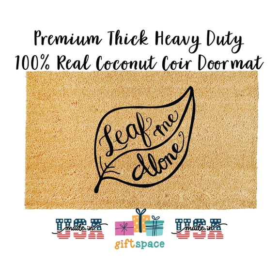 Doormat Leaf Me Alone Leave Me Alone Cute Plant s Welcome Mat Plant (24" x 36") #4061