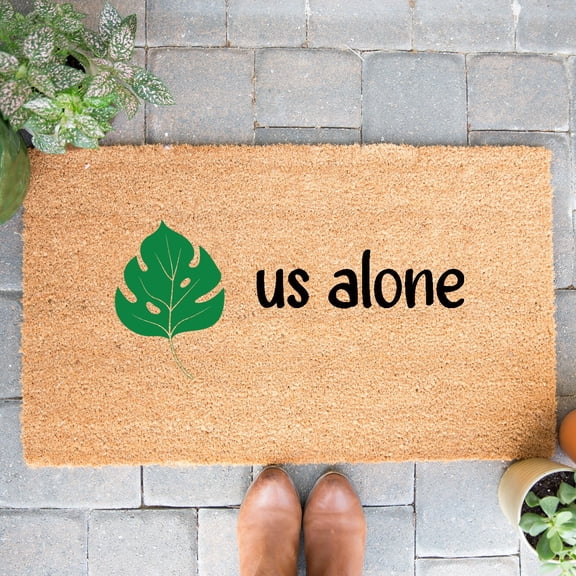 Doormat Leave Us Alone | Leaf Us Funny Doormat Cute Doormat Plant Deco (24" x 36") #4034