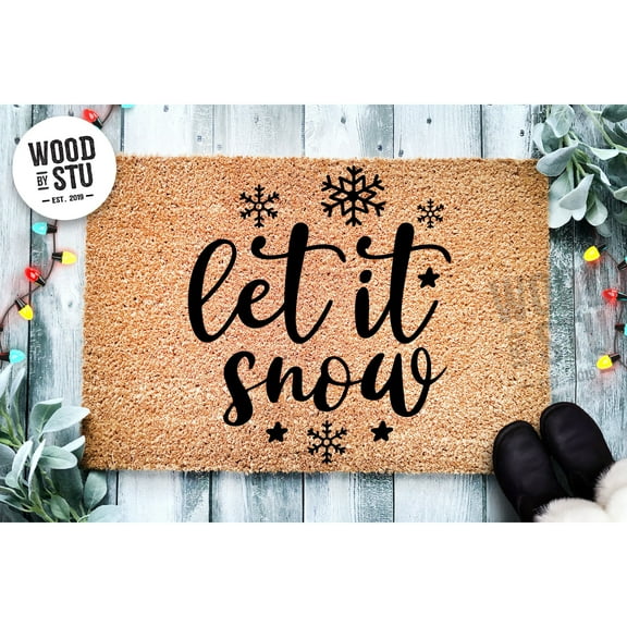 Doormat Let It Snow | Winter Doormat | Christmas Doormat Decoration | (18" x 30") #2064