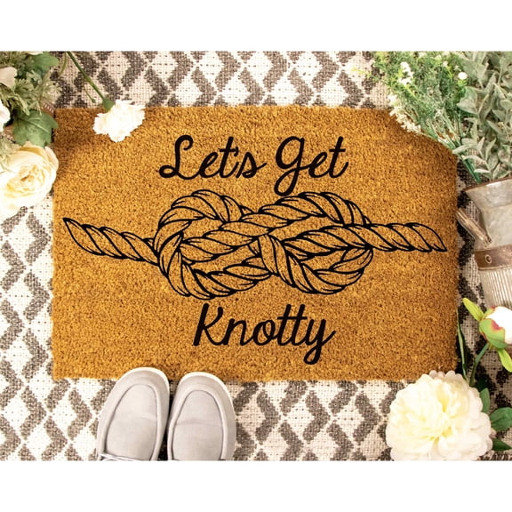 Doormat Let's Get Knotty Welcome Mat Funny New Home Gift Funny Gift (18" x 30") #5973