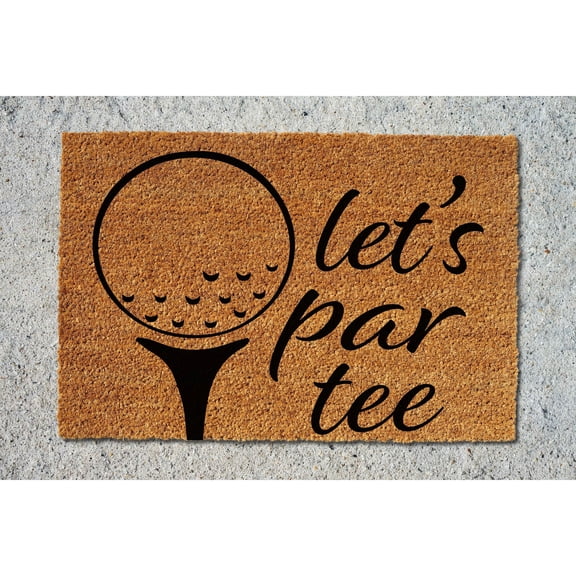 Doormat Lets Par Tee Golf Ball Golf Gift Welcome Mat Funny Unique Gi (18" x 30") #5103