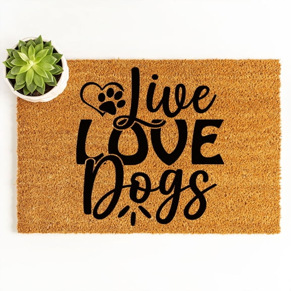 Doormat Live Love Dogs Welcome Mat New Home Gift Outside Home Gift Min (36" x 72") #5820