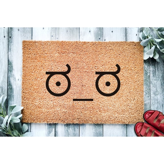 Doormat Look Of Disapproval à²&nbsp;_à²&nbsp; | Funny Unicode Meme Welcome Mat F (36" x 72") #1459