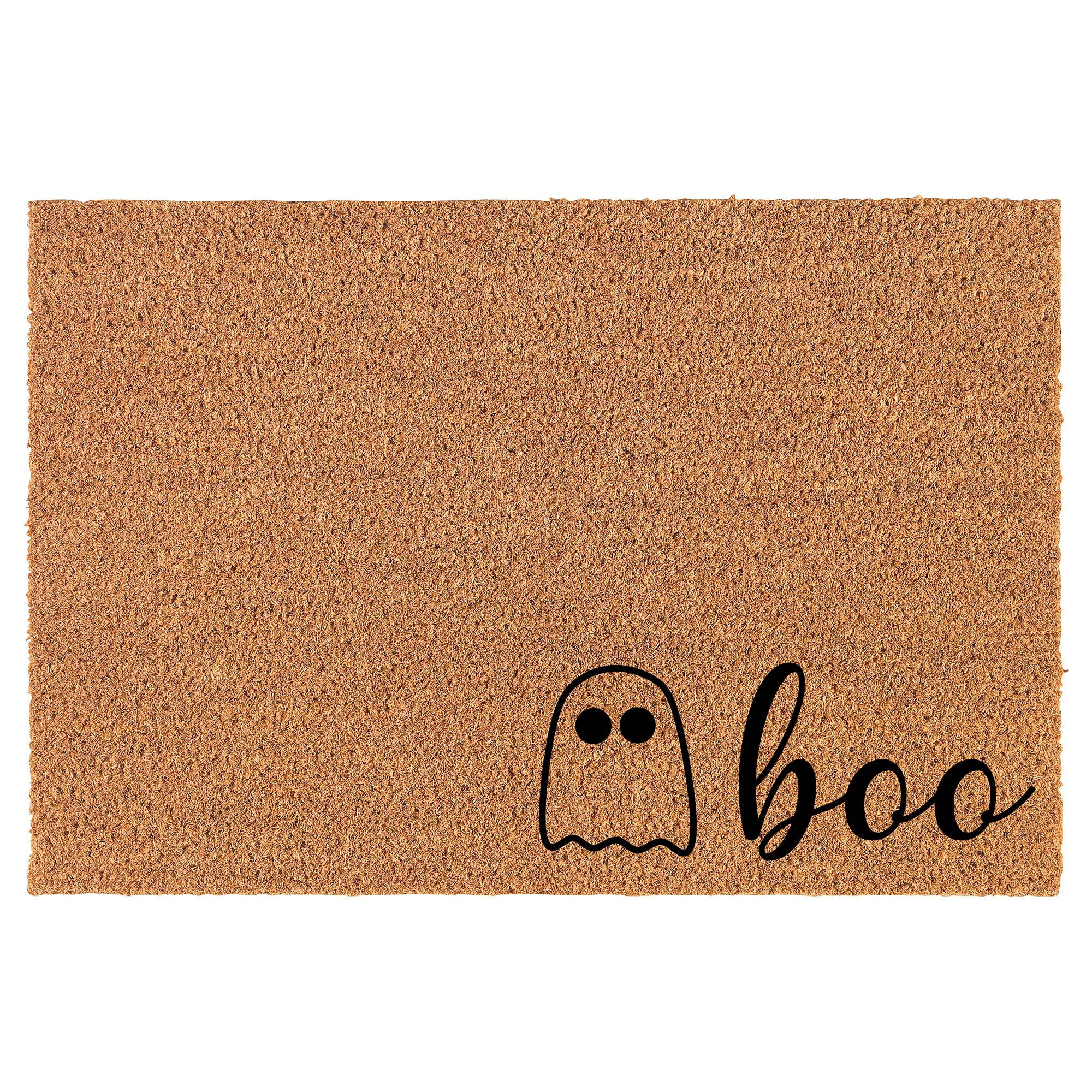 Boo Coir Rug Doormat Natural Coco Coir Door Mat Boo Ghost Corner Halloween (30