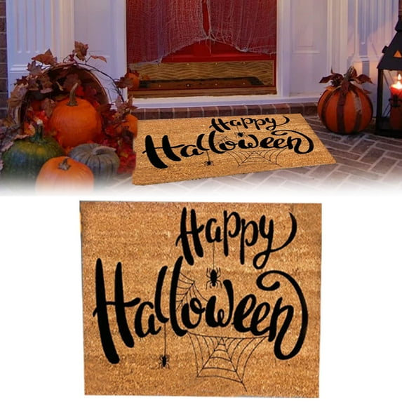 Doormat Natural Coco Coir Door Mat Hello Pumpkin Halloween Series (24" x 16")