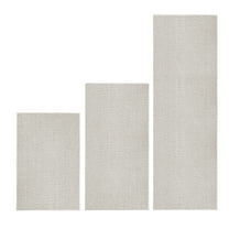 Doormat Non-Slip 3PC Set White Linen Indoor Outdoor Rug Rubber Backing Absorbent Washable Floor Mat For Kitchen Office Entrance