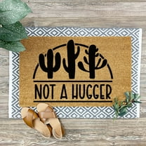 Doormat Not A Hugger Cactus Welcome Mat Plant Mom Dad Monstera Funny D (18" x 30") #3322