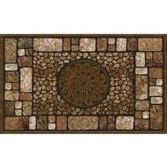 Apache Mills Notre Dame Doormat - Recycled Rubber Backing - 18 x 30, Brown