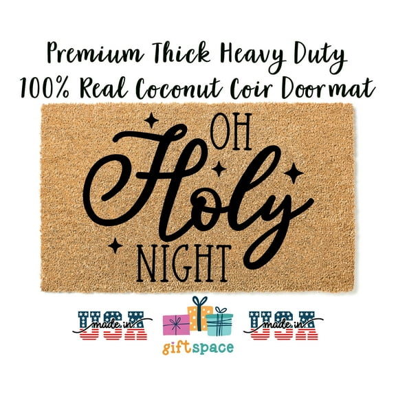 Doormat Oh Holy Night Christmas Christmas Party Funny Christmas Ch (24" x 36") #3239