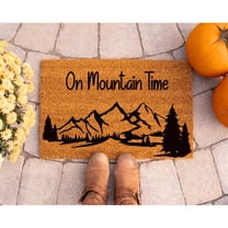 Doormat On Mountain Time Welcome Mat Funny Outdoor Outside Front Po (18" x 30") #5552