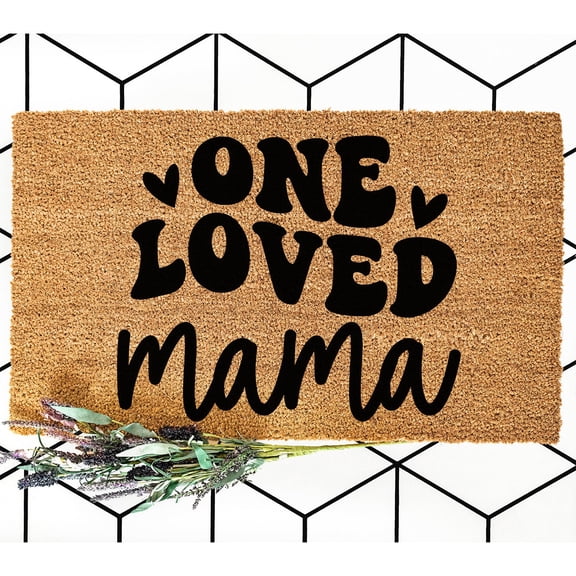 Doormat One Loved Mama Welcome Mat Closing Gift Front Door Rug Housew (18" x 30") #5886