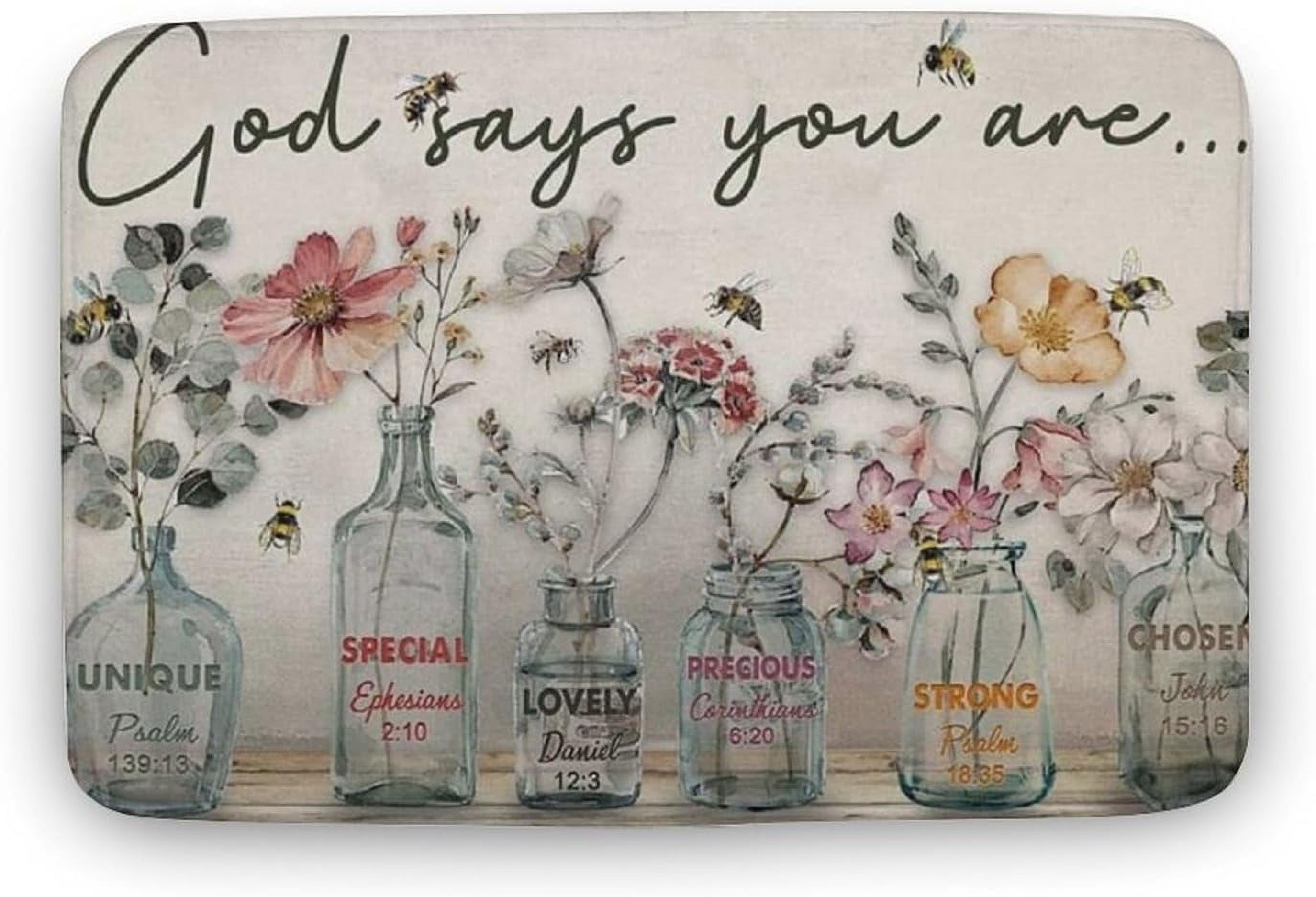 Doormat Outdoor Entrance God Says You are Children Doormat Durable Natural Flannel Stain