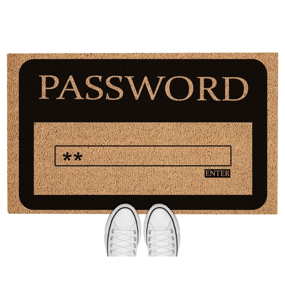 Doormat Password Welcome Mat Funny Moving Gift House Warming Gift Cl (18" x 30") #5556
