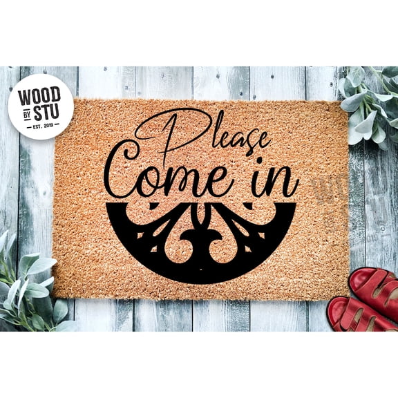 Doormat Please Come In | Coir Mat Unique Gift Front Porch Door Mat Bir (24" x 36") #4224