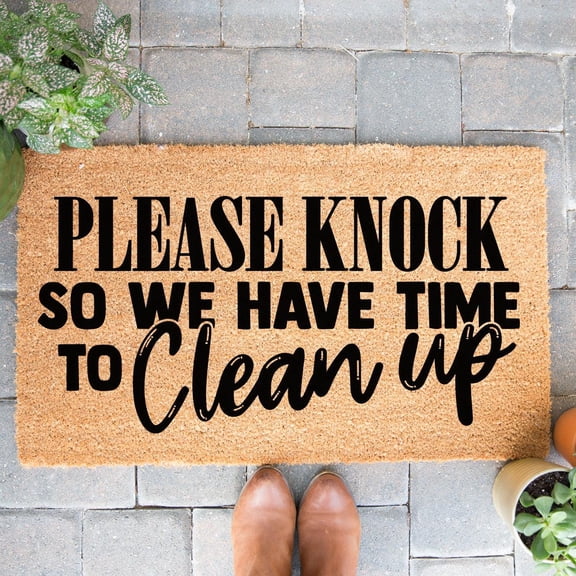 Doormat Please Knock So We Have Time To Clean Up Welcome Mat Funny Doo (18" x 30") #5964