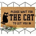 thumbnail image 1 of Doormat Please Wait For The Cat To Let You Win Welcome Mat Funny New (18" x 30") #5838, 1 of 4