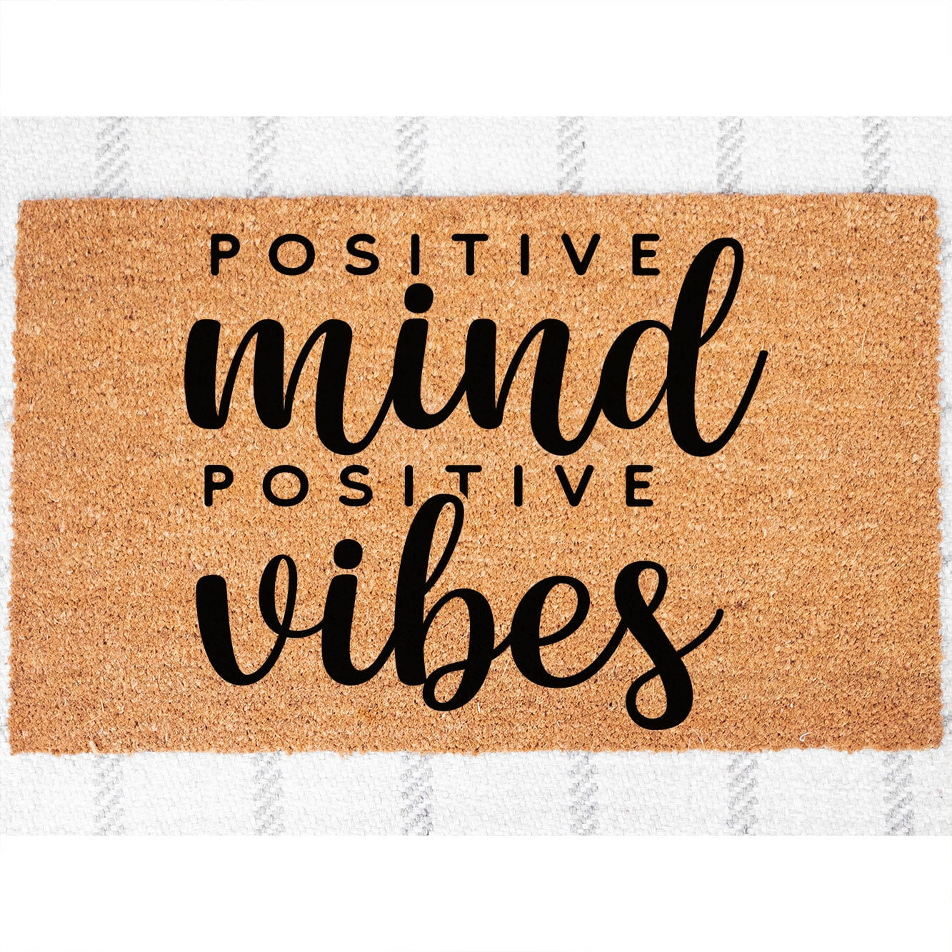 Wellcom Inmindsey Doormat Positive Mind, Positive Vibes Welcome Mat Front Porch Entry Do ...