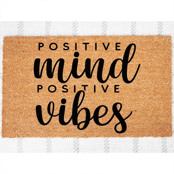 Doormat Positive Mind, Positive Vibes Welcome Mat Front Porch Entry Do (36" x 60") #6025