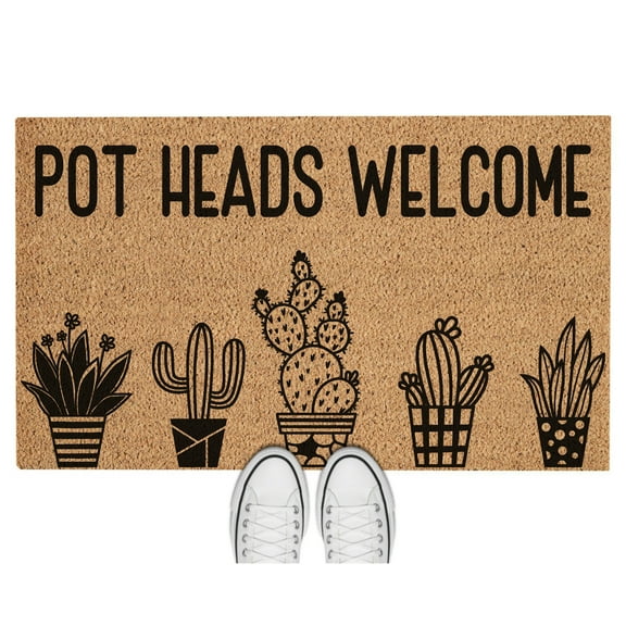 Doormat Pot Heads Welcome 420 Welcome Mat Funny Moving Gift Housewa (36" x 60") #4205563