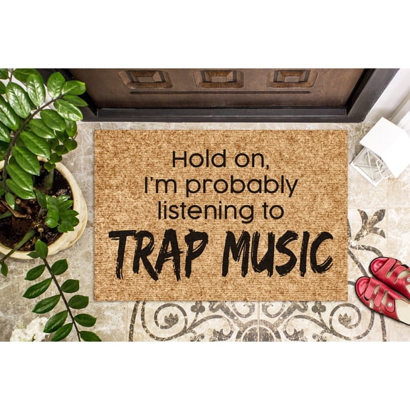 Doormat Probably Listening To Trap Music Music Fan Gift Hip Hop Wel (36" x 72") #1389
