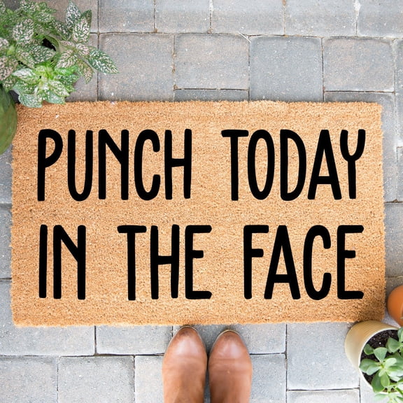 Doormat Punch Today In The Face Closing Gift Front Door Home Gift Ne (18" x 30") #4179
